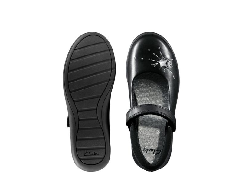 Clarks Etch Spark School Shoes Toddler Shoes Black Girls - India X8B7981-Z9
