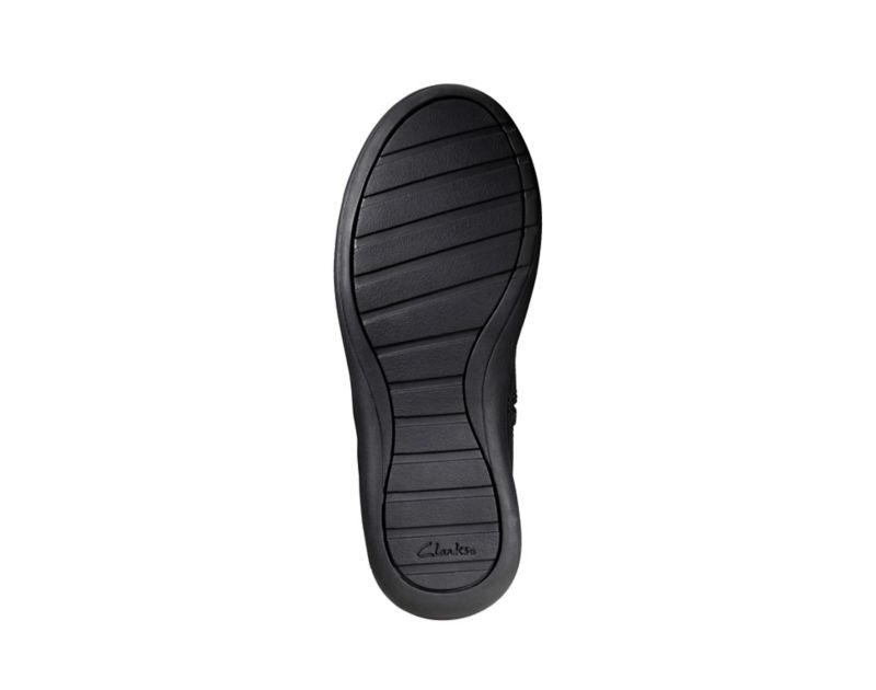 Clarks Etch Stride Boots Black Girls - India Y8H7115-L5