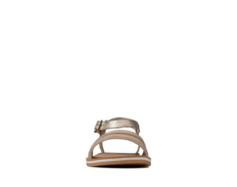 Clarks Finch Stride Sandals Gold Girls - India G4X5192-Q2