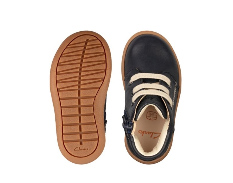Clarks Flash Desert Boots Navy Girls - India B1B1836-E1