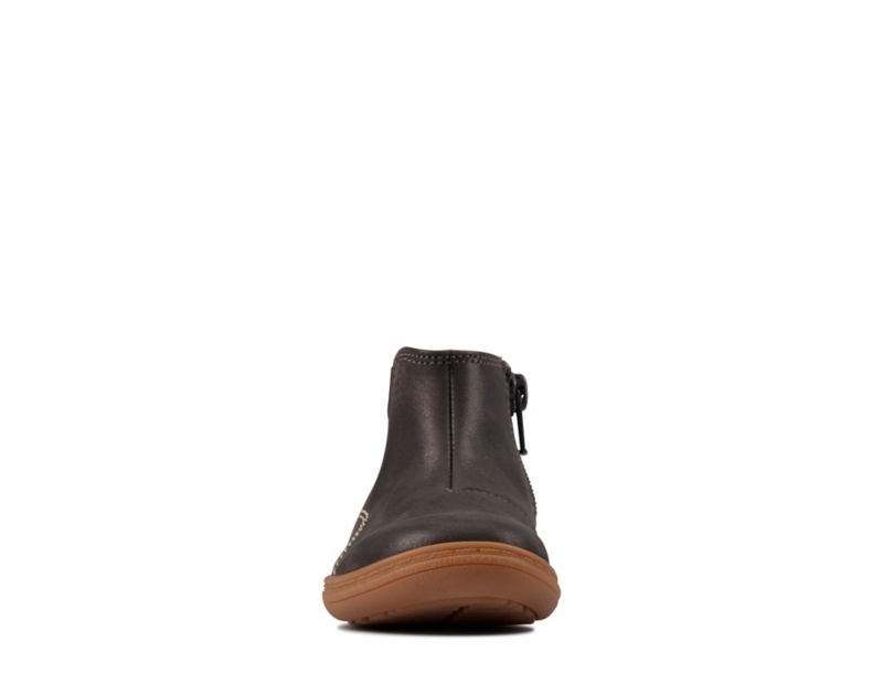 Clarks Flash Sea Chelsea Boots Dark Grey Girls - India H7X9431-F6