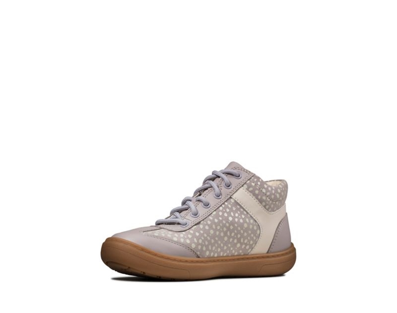 Clarks Flash Twist Walking Shoes Boots Grey Girls - India L0J1236-X3