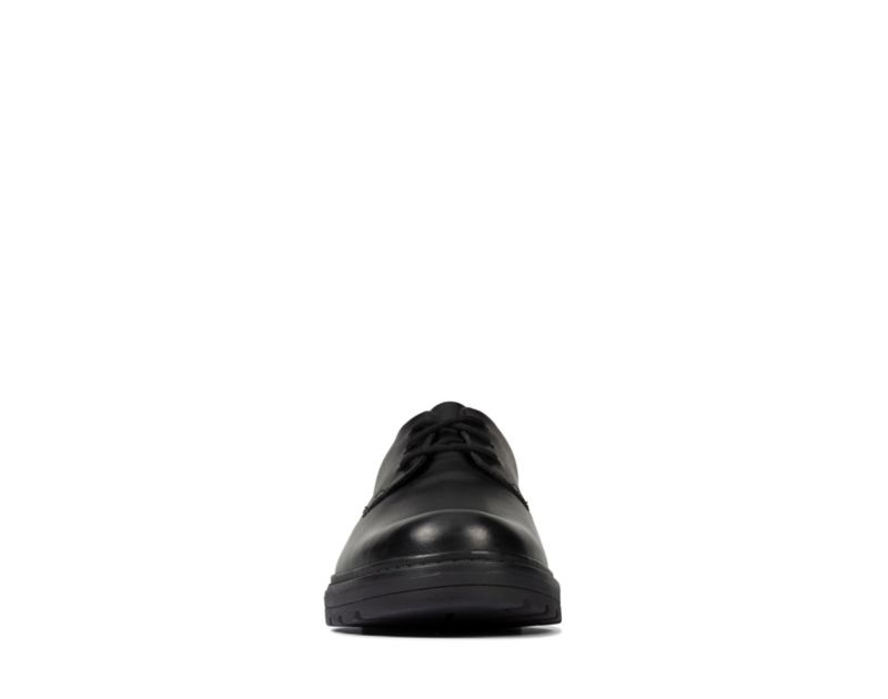 Clarks Loxham Derby Shoes School Shoes Black Girls - India E9B5047-U3