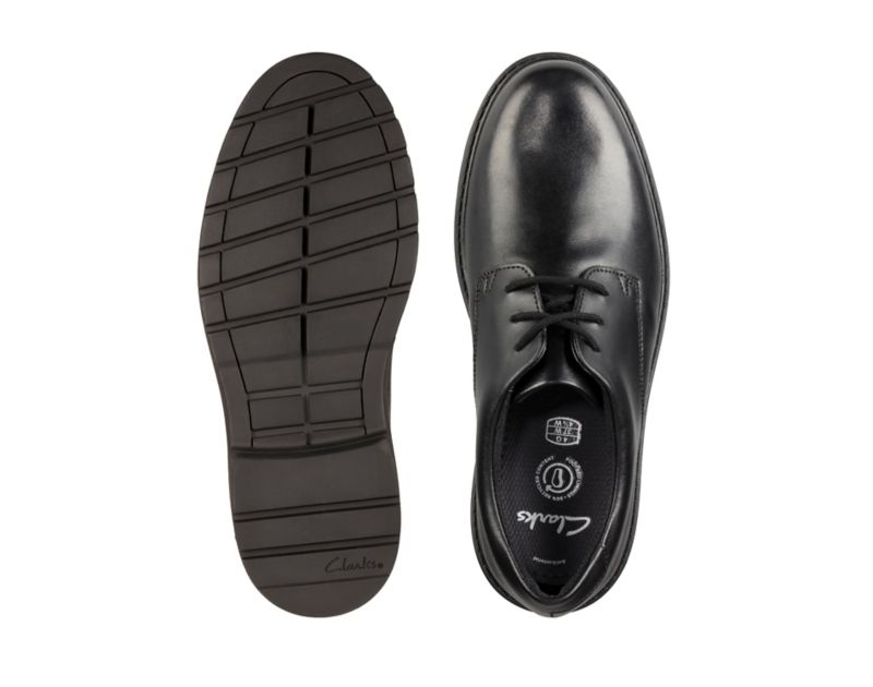 Clarks Loxham Derby Shoes School Shoes Black Girls - India E9B5047-U3