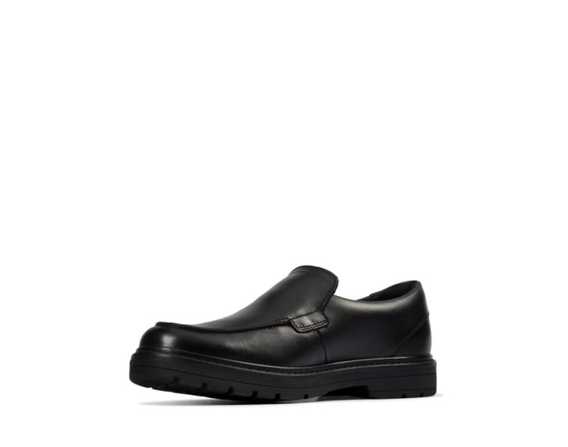 Clarks Loxham Grove School Shoes Black Girls - India N7R4119-A8