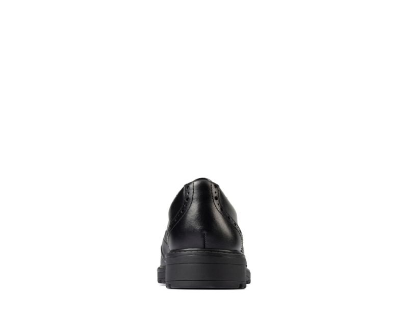 Clarks Loxham School Shoes Black Girls - India P1L2745-T0