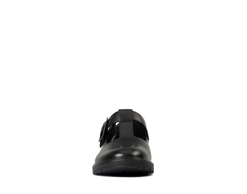 Clarks Loxham Shine School Shoes Black Girls - India L9W2790-G1