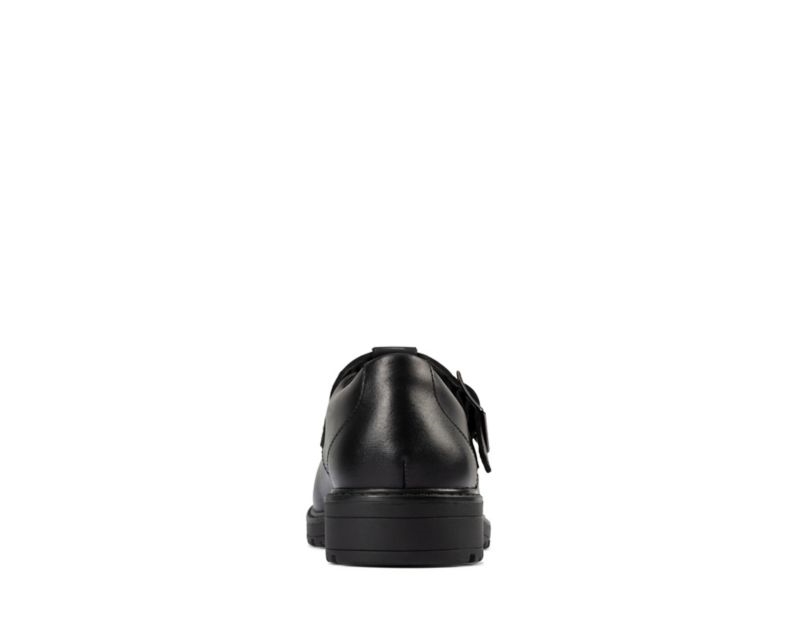 Clarks Loxham Shine School Shoes Black Girls - India L9W2790-G1