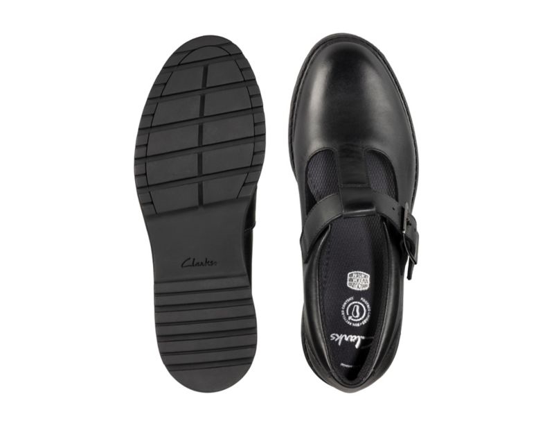 Clarks Loxham Shine School Shoes Black Girls - India L9W2790-G1