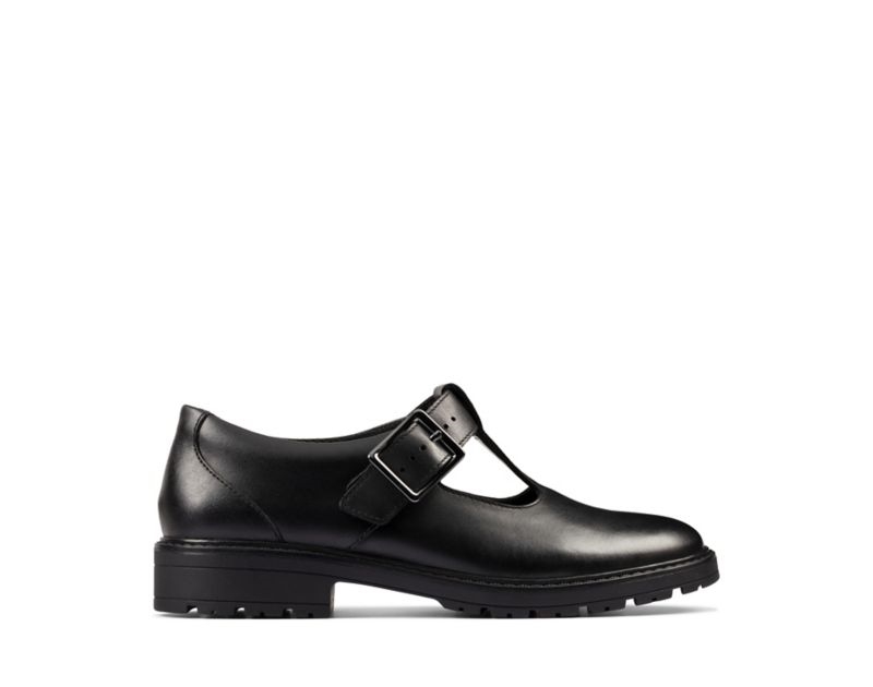 Clarks Loxham Shine School Shoes Black Girls - India L9W2790-G1