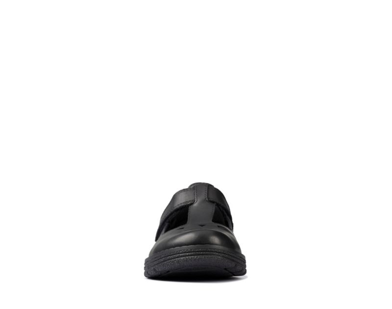 Clarks Mendip Joy School Shoes Black Girls - India T4K1561-T3