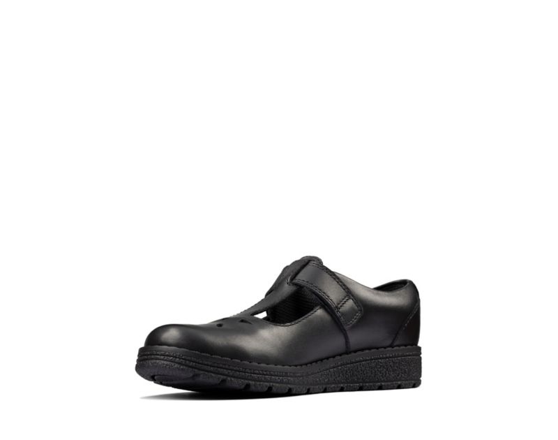 Clarks Mendip Joy School Shoes Black Girls - India T4K1561-T3