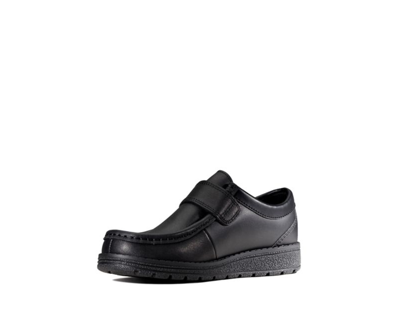 Clarks Mendip Pure School Shoes Black Girls - India M9P1661-R7