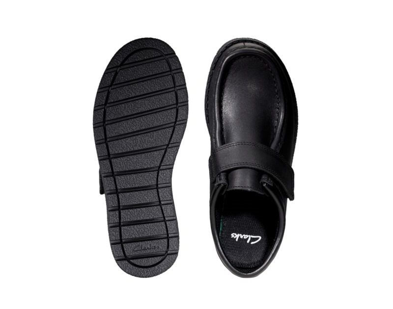 Clarks Mendip Pure School Shoes Black Girls - India M9P1661-R7