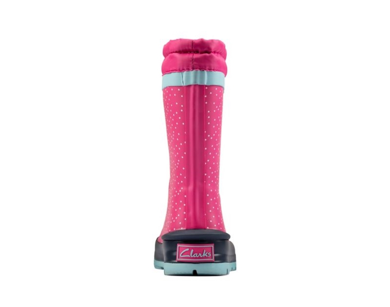 Clarks Mudder Race Wellies Pink Girls - India L5E2706-Q1