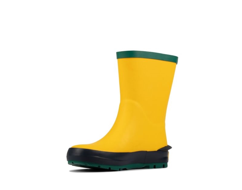 Clarks Mudder Run Wellies Toddler Shoes Yellow Girls - India K7O6598-Q2