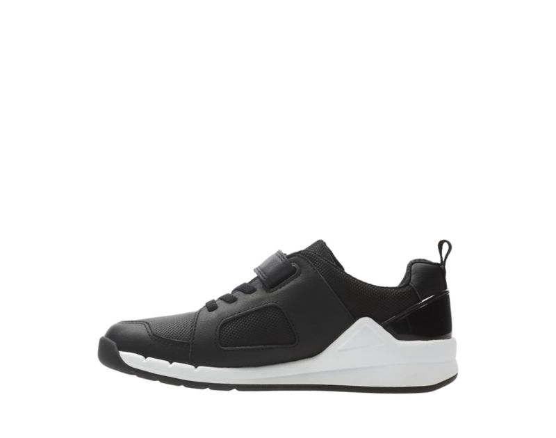 Clarks Orbit Ride Trainers Black Girls - India Q5F7866-T5
