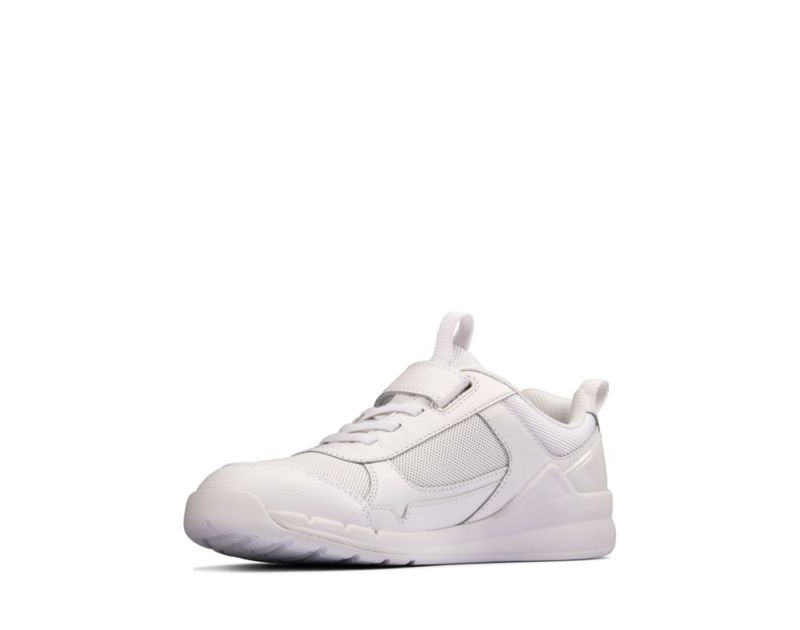 Clarks Orbit Sprint Trainers White Girls - India Z4Z0889-E3