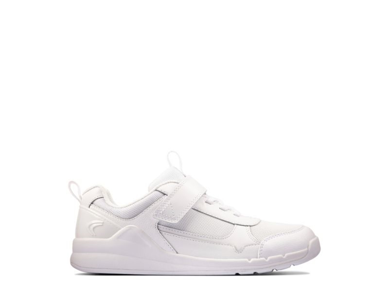 Clarks Orbit Sprint Trainers White Girls - India Z4Z0889-E3