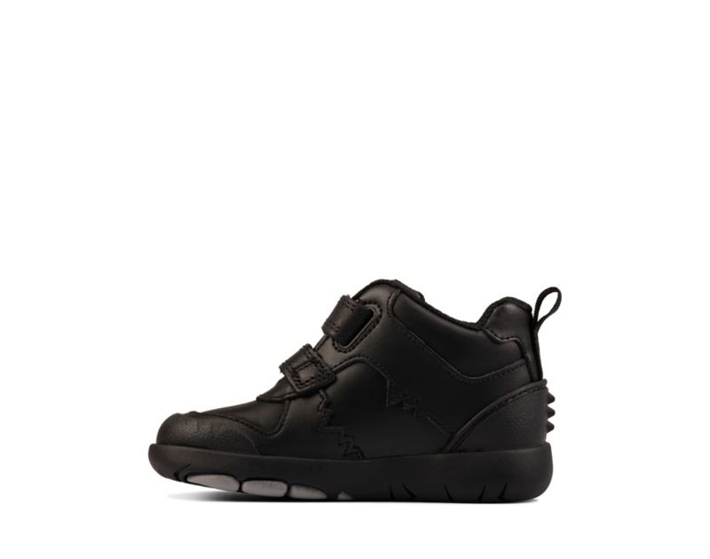 Clarks Rex Crash Walking Shoes Boots Black Girls - India W6R2996-C7