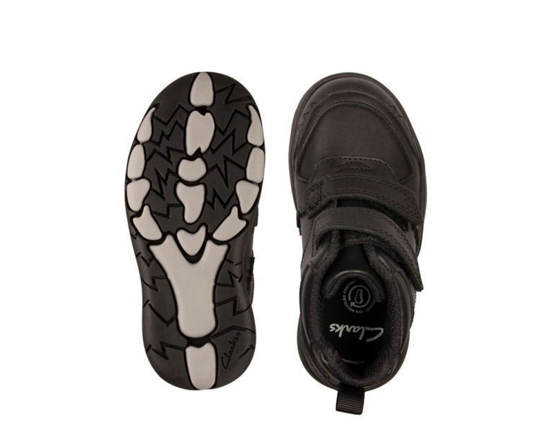 Clarks Rex Crash Walking Shoes Boots Black Girls - India W6R2996-C7