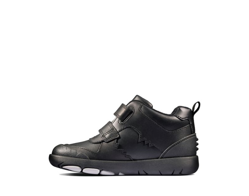 Clarks Rex Crash Walking Shoes School Shoes Black Girls - India F9F2021-D3