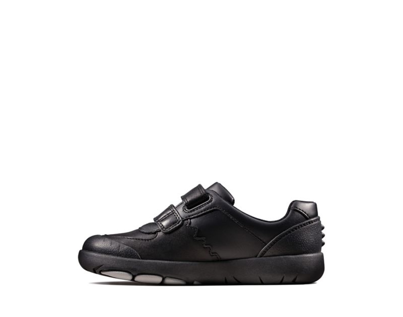 Clarks Rex Pace School Shoes Black Girls - India H0P7264-U0