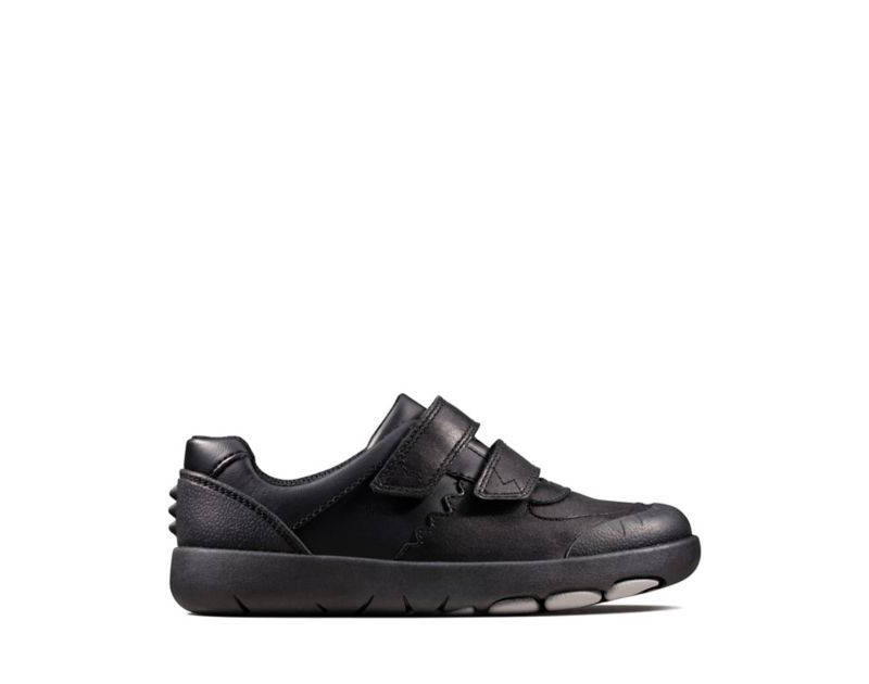 Clarks Rex Pace School Shoes Black Girls - India H0P7264-U0