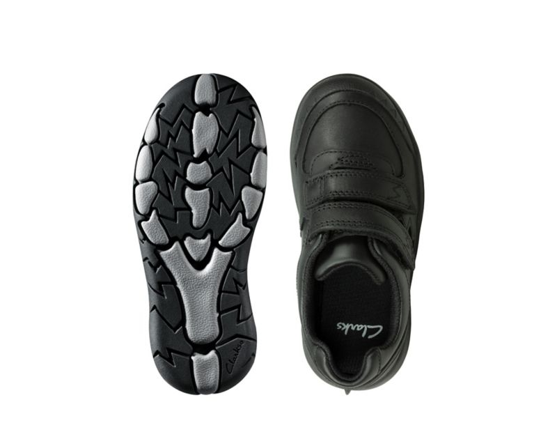 Clarks Rex Pace Trainers Toddler Shoes Black Girls - India T9I1386-E0