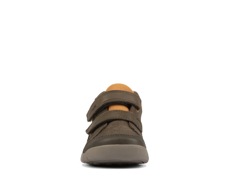 Clarks Rex Park Walking Shoes Toddler Shoes Khaki Girls - India R3F3731-Z6