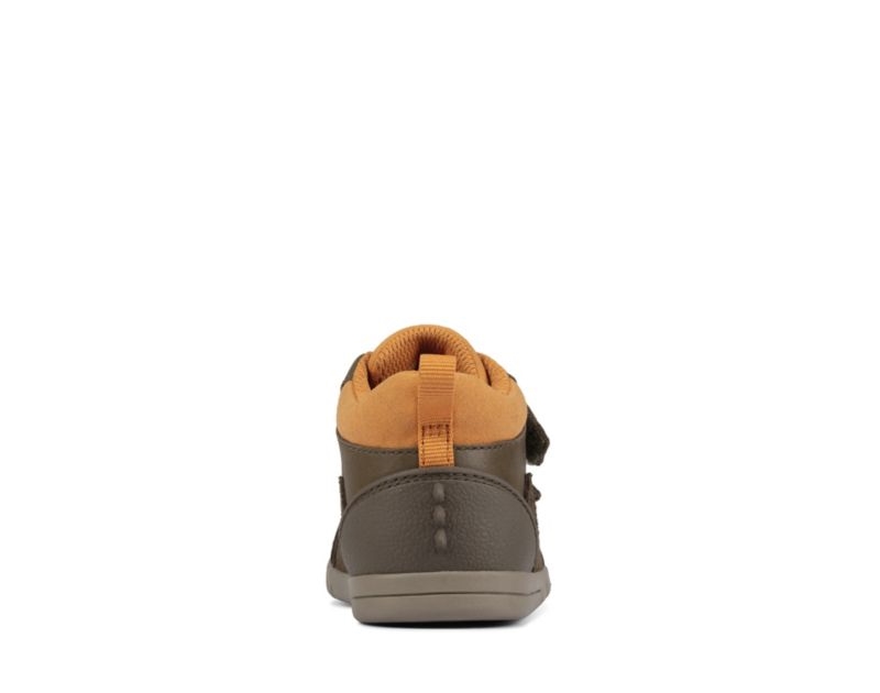 Clarks Rex Park Walking Shoes Toddler Shoes Khaki Girls - India R3F3731-Z6