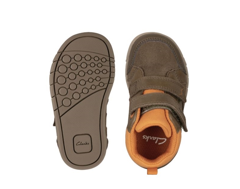 Clarks Rex Park Walking Shoes Toddler Shoes Khaki Girls - India R3F3731-Z6