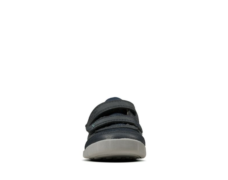 Clarks Rex Quest Trainers Toddler Shoes Navy Girls - India R2X9149-K7