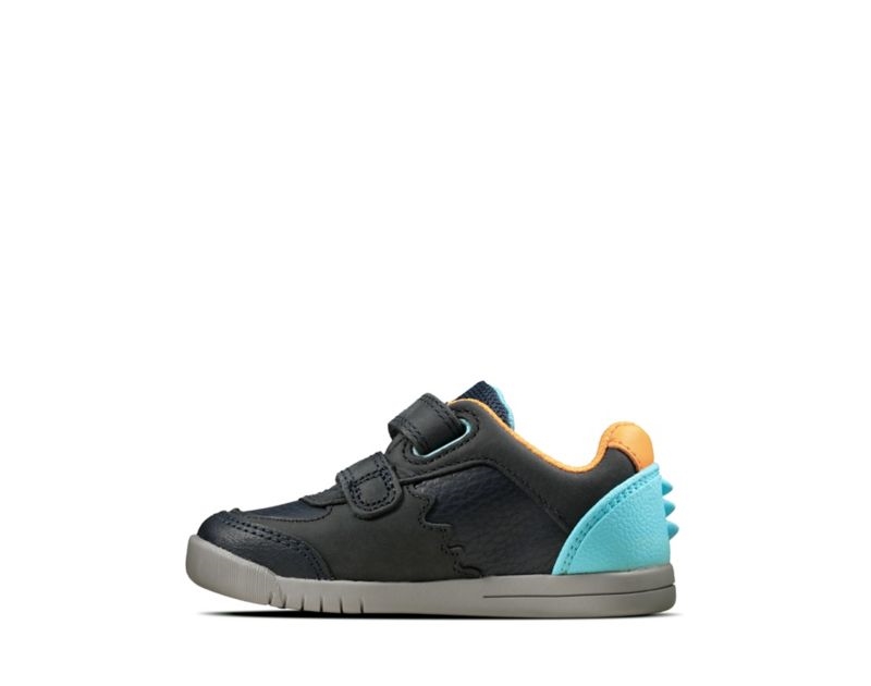Clarks Rex Quest Trainers Toddler Shoes Navy Girls - India R2X9149-K7