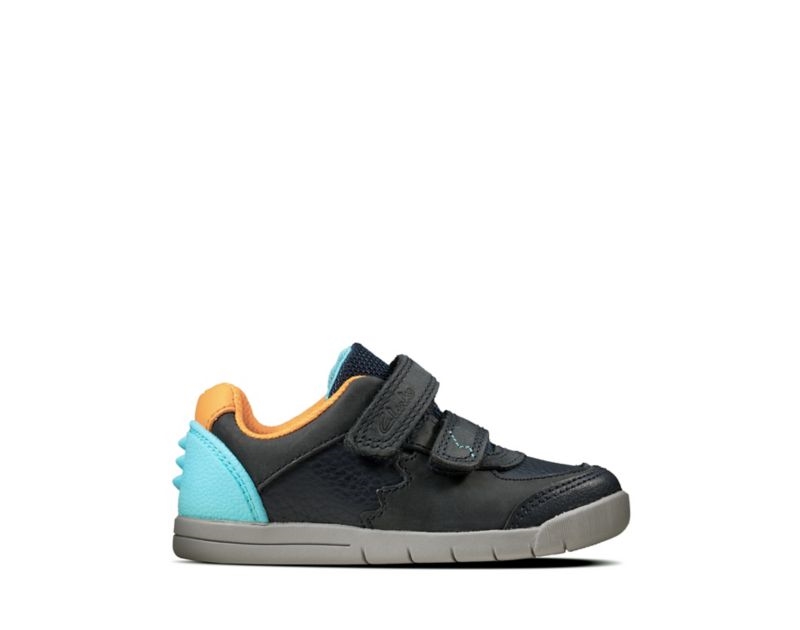Clarks Rex Quest Trainers Toddler Shoes Navy Girls - India R2X9149-K7