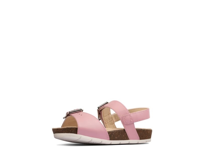 Clarks River Sand Sandals Light Pink Girls - India E6J1566-Q3
