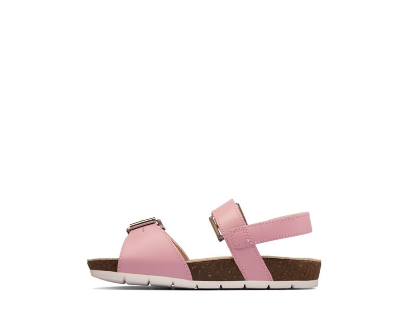 Clarks River Sand Sandals Light Pink Girls - India E6J1566-Q3