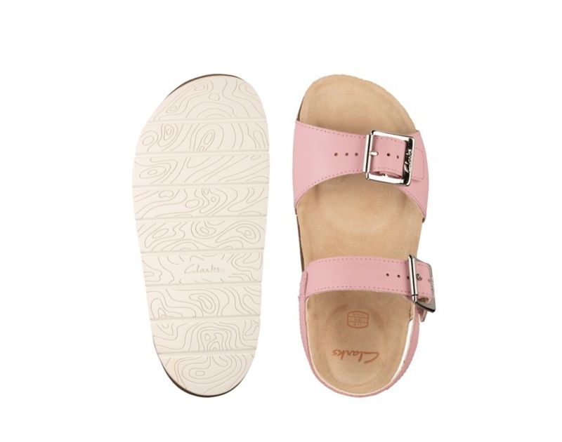 Clarks River Sand Sandals Light Pink Girls - India E6J1566-Q3