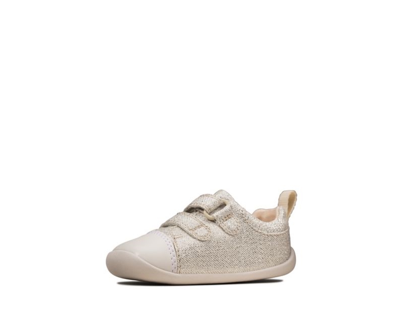 Clarks Roamer Craft Canvas Shoes Silver Girls - India W5M6032-L8