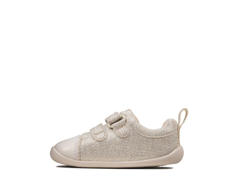 Clarks Roamer Craft Canvas Shoes Silver Girls - India W5M6032-L8