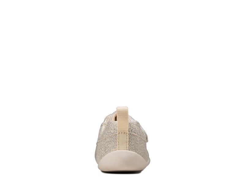 Clarks Roamer Craft Canvas Shoes Silver Girls - India W5M6032-L8