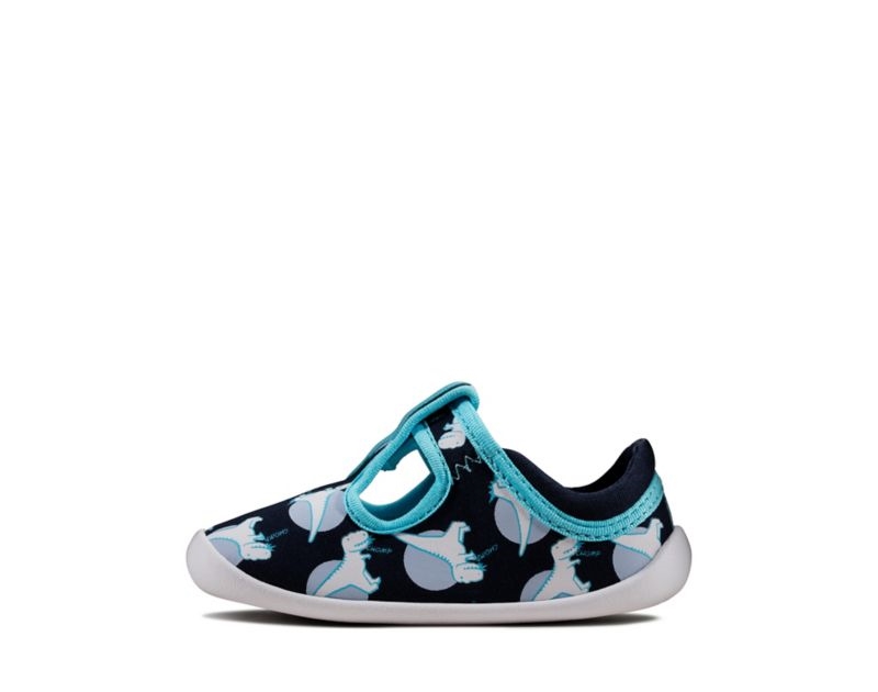Clarks Roamer Sun Canvas Shoes Navy Girls - India I4A5545-T6