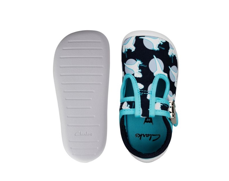 Clarks Roamer Sun Canvas Shoes Navy Girls - India I4A5545-T6