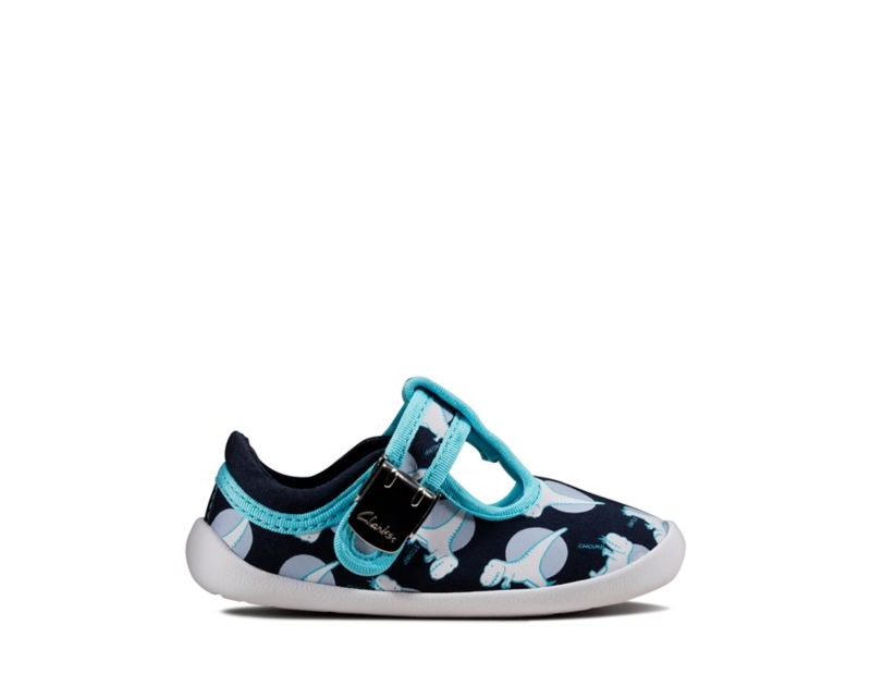 Clarks Roamer Sun Canvas Shoes Navy Girls - India I4A5545-T6