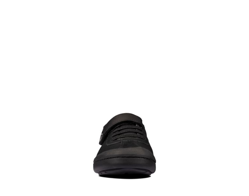 Clarks Rock Pass School Shoes Black Girls - India Z4L8887-Z2