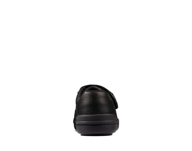 Clarks Rock Pass School Shoes Black Girls - India Z4L8887-Z2