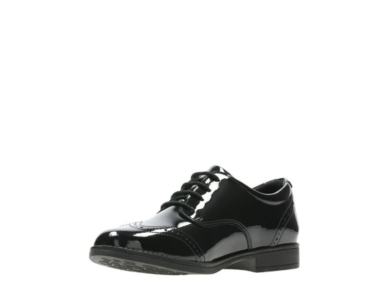 Clarks Sami Walk Brogues School Shoes Black Girls - India K2F8112-J2