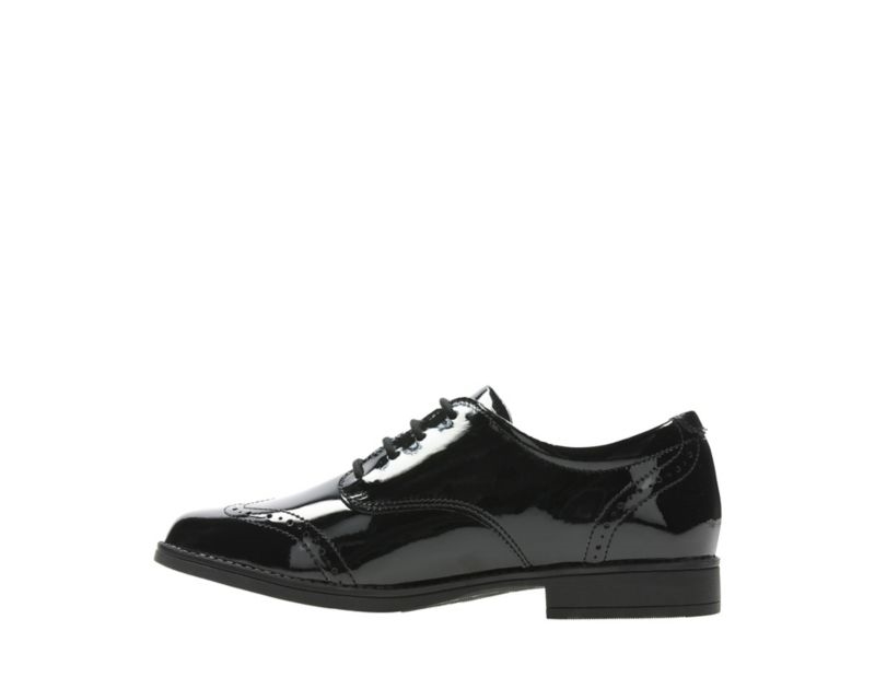 Clarks Sami Walk Brogues School Shoes Black Girls - India K2F8112-J2