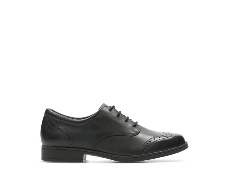 Clarks Sami Walk School Shoes Black Girls - India R3F1250-D6