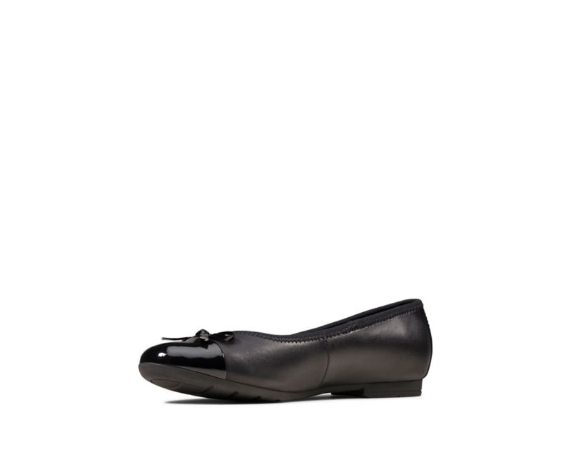 Clarks Scala Bloom School Shoes Black Girls - India R2B3271-K1